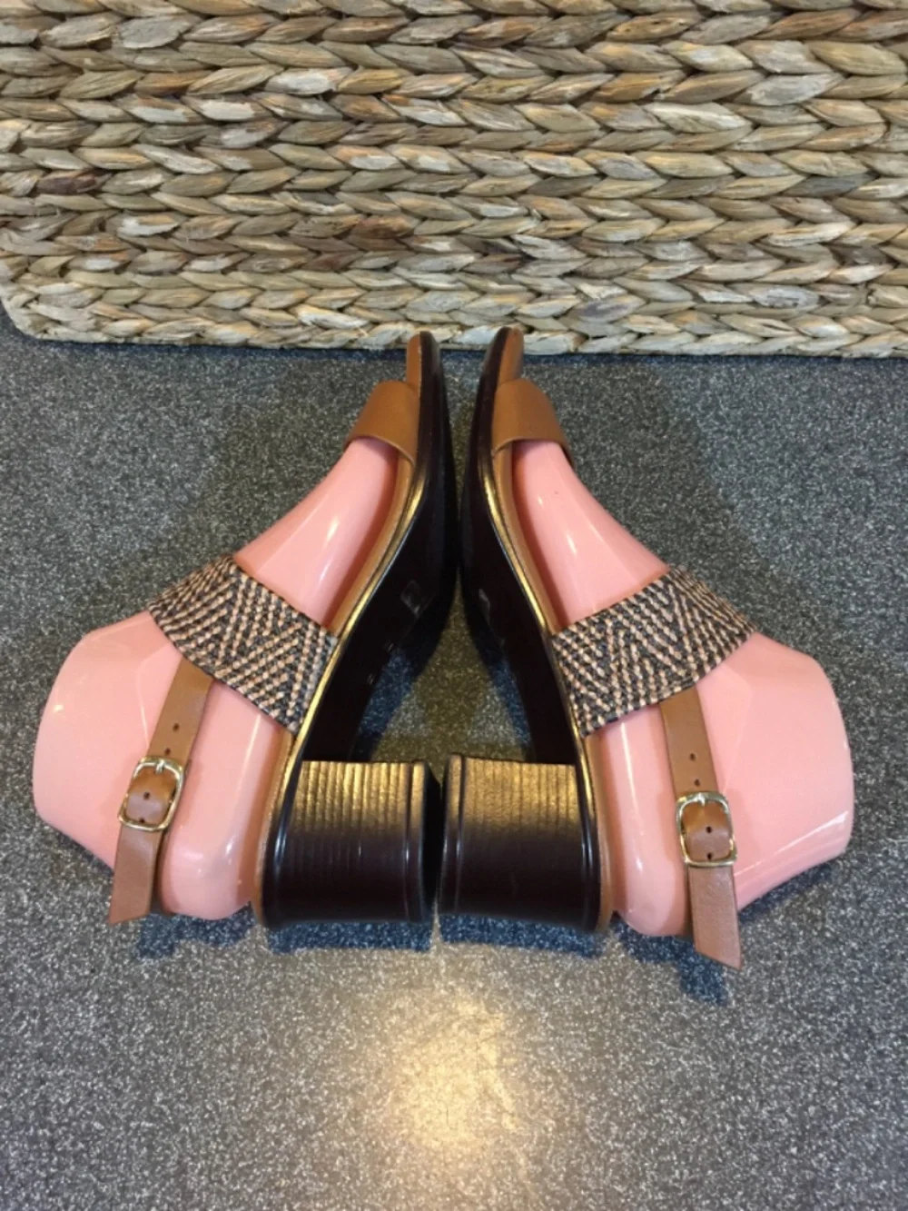 Italian Shoemakers Brown Tan Two-Strap Sandals